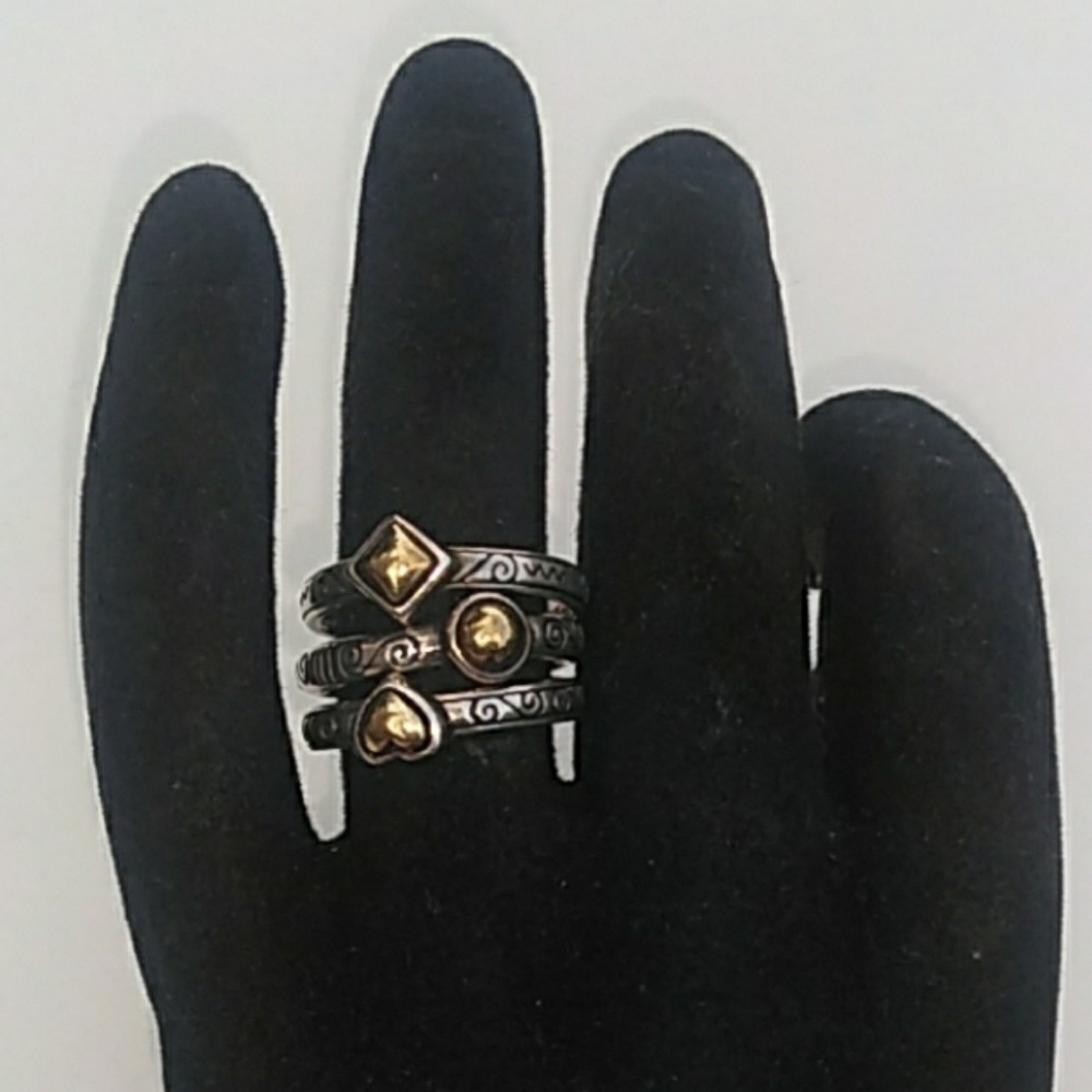 BRIGHTON *SOLID* Sterling Silver Etched Ring Trip - Picture 2 of 8